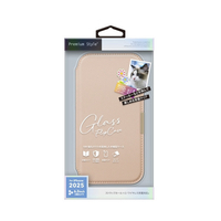PGA iPhone 17 Pro用ガラスフリップ サフィアーノ調ピンク PG-25BGF04PK