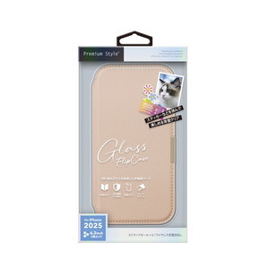 PGA iPhone 17 Pro用ガラスフリップ サフィアーノ調ピンク PG-25BGF04PK-イメージ1