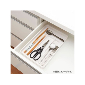 伸晃 カトラリーケース トレー 伸縮 収納 引き出し ホワイト FCE128T-CT-LW-イメージ2