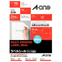 エーワン ラベルシール キレイにはがせるタイプ マット紙・ホワイト A4判 1面 ノーカット 100シート入り 31250