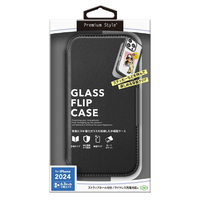 PGA iPhone 16 Pro用ガラスフリップケース ブラック PG-24BGF01BK