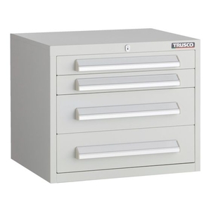 トラスコ中山 TRUSCO/WLVR型キャビネット 500X412XH420 引出4段 ホワイト色 FC921TV-2638997-イメージ1