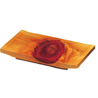 雅漆工芸 ひのき 紅節 盛皿 8寸 大 240×150×H30 FC799LH-3255000