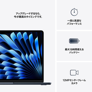 Apple 13インチMacBook Air： 10コアCPUと8コアGPUを搭載したApple M4チップ, 16GB, 256GB SSD - ミッドナイト 16GB, 256GB SSD ミッドナイト MW123J/A-イメージ10