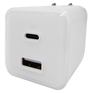 インプリンク PD65W対応 Type-C1ポート/USB1ポート AC充電器 ホワイト IMACHCL65WH-イメージ1
