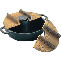 アサヒ 鉄 しゃぶしゃぶ鍋 S-9-70 木蓋付 FC632LV-7485900