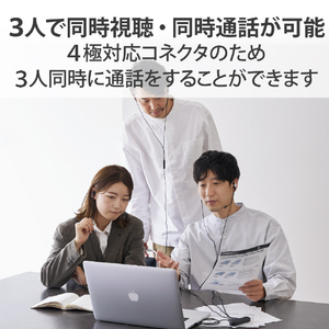 エレコム オーディオ分配アダプター(3分配) ブラック EHP35AD03BK-イメージ3