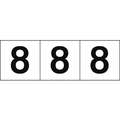 トラスコ中山 TRUSCO 数字ステッカー 30×30 「8」 白／黒文字 3枚入 3枚粘着シール3030数字｢8｣ FC268FZ-4388283