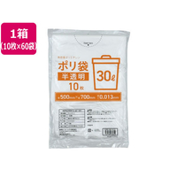 Forestway ゴミ袋薄手 半透明 30L 10枚×60袋 FC887NS-FRW200669