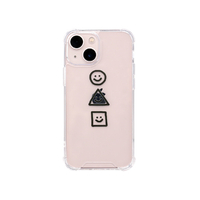 168cm iPhone 13 mini用ハイブリッドクリアケース まるさんかくしかく 168252I13MN
