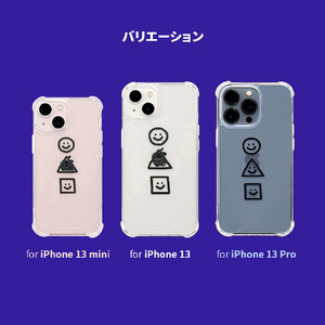 168cm iPhone 13 mini用ハイブリッドクリアケース まるさんかくしかく 168252I13MN-イメージ15