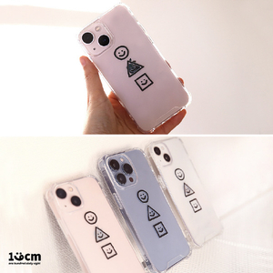 168cm iPhone 13 mini用ハイブリッドクリアケース まるさんかくしかく 168252I13MN-イメージ6