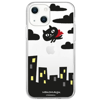 abbi FRIENDS iPhone 14 Plus用ネコマンジュウソフトクリアケース [公式ライセンス品] 赤いマント ABF24253I14M