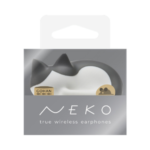 ラディウス 猫のかたちの完全ワイヤレスイヤフォン NEKO true wireless earphones ハチワレ HP-C28BTH-イメージ3