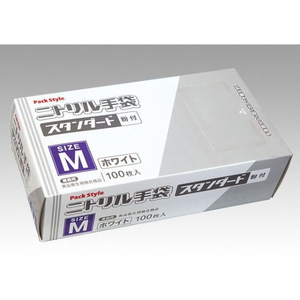 パックスタイル ニトリル手袋 スタンダード 白 粉付 M 100枚 FC079SH-00531607-イメージ2