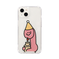 168cm iPhone 13用ハイブリッドクリアケース Pink Olly with ケーキ 168254I13