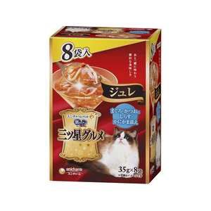 ユニ・チャーム 銀のスプーン 三ツ星グルメ パウチジュレ まぐろ・かつおにしらす・かにかま添え 35g×8袋 FCF562N-イメージ1