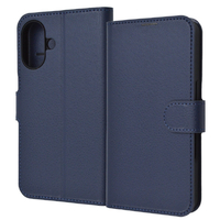レイアウト iPhone 16用Like standard 耐衝撃 マグネットベルト シンプル 手帳型レザーケース ダークネイビー RT-P46ELC1/DN