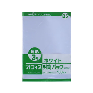 ツバメ工業 ホワイト封筒 角3 100g／m2 100枚 1パック(100枚) F807739-W100-K3-イメージ1
