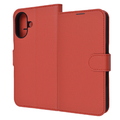 レイアウト iPhone 16用Like standard 耐衝撃 マグネットベルト シンプル 手帳型レザーケース レッド RT-P46ELC1/R