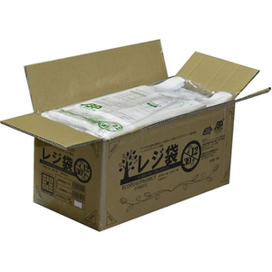 紺屋商事 バイオマスレジ袋乳白 100枚×25冊 180(300)×410 FCF198J-64-9607-82-イメージ1