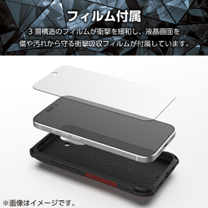 エレコム iPhone 17用ZEROSHOCK ケース レッド PM-A25AZERORD-イメージ6