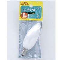 エルパ シャンデリア球 E17口金 10W ホワイト 1個入り G-601H(W)