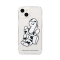 168cm iPhone 13用ハイブリッドクリアケース White Olly with パジャマ 168257I13