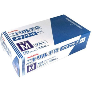 パックスタイル ニトリル手袋 スタンダード 青 粉付 M 100枚 FC083SH-00531614-イメージ2