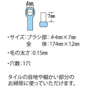 日本クリンテック 掃除用部分磨き ワンタフトブラシ フラット ふつう 12本 FCG063Y-M-5676-イメージ4