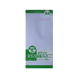 ツバメ工業 ホワイト封筒 長3 80g／m2 1000枚 1箱(1000枚) F807742-W80-N3-イメージ1