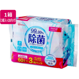 アイリスオーヤマ 除菌ができるウェットティッシュ アルコール 3個×20パック FC706TA-WTS-60A3P-イメージ1