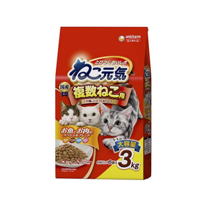 ユニ・チャーム ねこ元気 複数ねこ用 お魚とお肉のスペシャルブレンド まぐろ・かつお・白身魚・チキン入り 3.0kg FCF573N-イメージ1