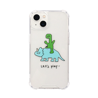 168cm iPhone 13用ハイブリッドクリアケース Let's play 168259I13