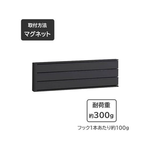 伸晃 ふきん掛け 3連 キッチンハンガー マグネット ブラック FCE159T-FK-FBK-イメージ4