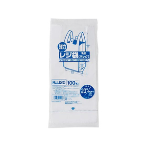 ジャパックス 業務用レジ袋 東20号・西35号 乳白100枚 FCE069U-RJJ20-イメージ1