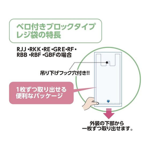 ジャパックス 業務用レジ袋 東20号・西35号 乳白100枚 FCE069U-RJJ20-イメージ6