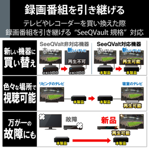 エレコム SeeQVault対応3．5インチ外付けハードディスク(4TB) ブラック ELD-QEN2040UBK-イメージ3