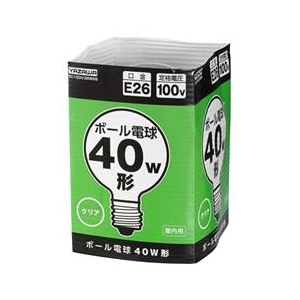 ヤザワ GC100V38W95 40W形・E26口金 ボール電球 クリア 1個入り
