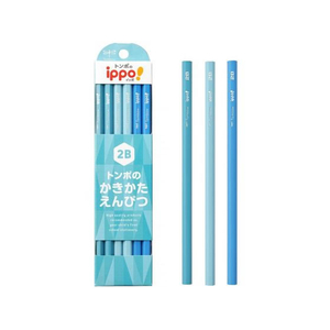 トンボ鉛筆 ippo!かきかたえんぴつ 2B ライトブルー系 12本 FCE462U-KB-KPC01-2B-イメージ2