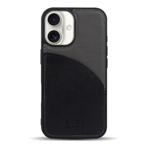 エム・ディー・シー iPhone 16用カードポケット付き背面ケース nano universe バイカラー/ブラック MD-75546-1-イメージ1