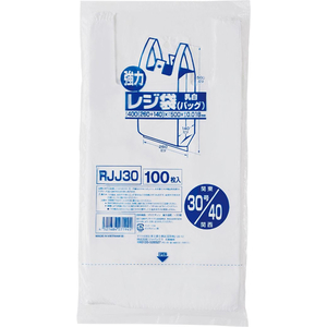 ジャパックス 業務用レジ袋 東30号・西40号 乳白100枚 FCE070U-RJJ30-イメージ2