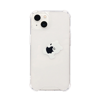 168cm iPhone 13用ハイブリッドクリアケース リンゴとくまちゃん 168261I13