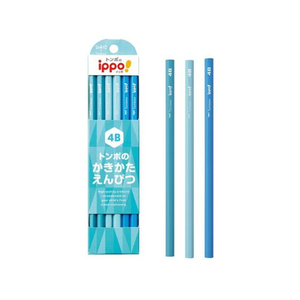 トンボ鉛筆 ippo!かきかたえんぴつ 4B ライトブルー系 12本 FCE463U-KB-KPC01-4B-イメージ2