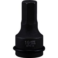 KTC １９．０ｓｑ．　インパクトレンチ用ヘキサゴンレンチ　対辺寸法１９ｍｍ　全長７５ｍｍ BTP6-19P