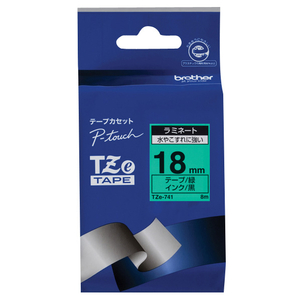 ブラザー ラミネートテープ(黒文字/緑/18mm幅) ピータッチ TZE-741 ブラザー ラミネートテープ(黒文字/緑/18mm幅) ピータッチ TZE-741