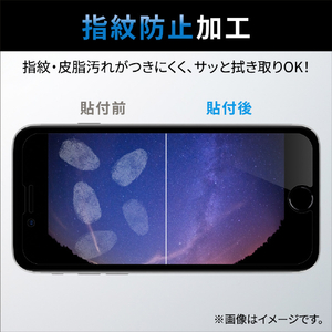エレコム iPhone SE(第3世代)/SE(第2世代)/8/7/6s/6用フィルム 指紋防止 反射防止 PM-A22SFLF-イメージ3