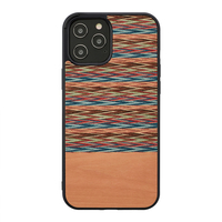 Man & Wood iPhone 12 Pro Max用天然木ケース Browny Check I19262I12PM