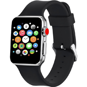 藤本電業 Apple Watch 41mm/40mm/38mm用シリコンバンド リッチブラック WAB-12RB40-イメージ2