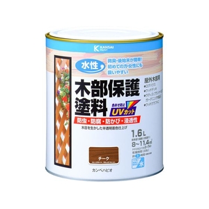 カンペハピオ 水性木部保護塗料 チーク 1.6L FCB427M-イメージ1